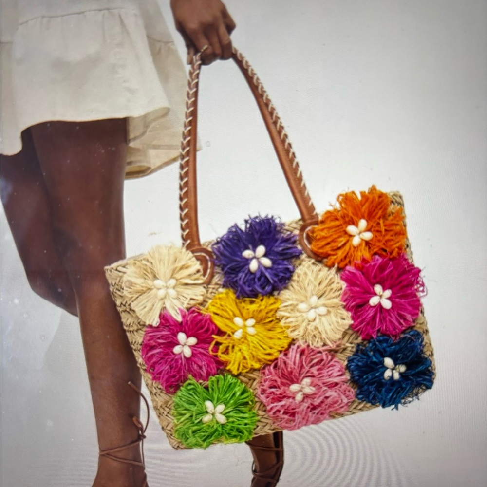 Urban Expressions Queenie Floral Straw Tote - Picture 9 of 11
